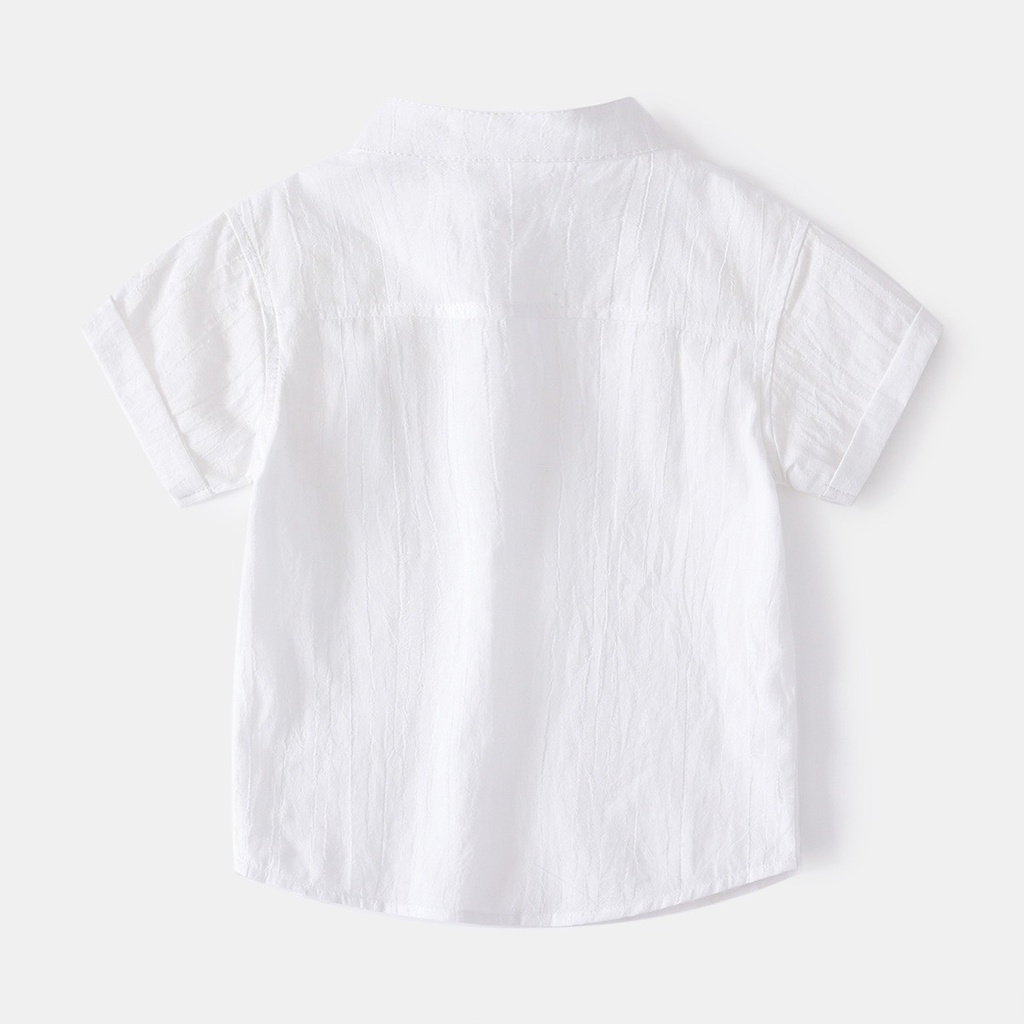 Áo sơ mi bé trai ba cúc chất đũi khô cực thoáng mát, Áo thun cộc tay cho bé từ 6-28kg Moobaby shop