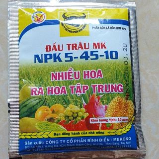 Phân bón lá npk 5-45-10 nhiều hoa, ra hoa tập trung.
