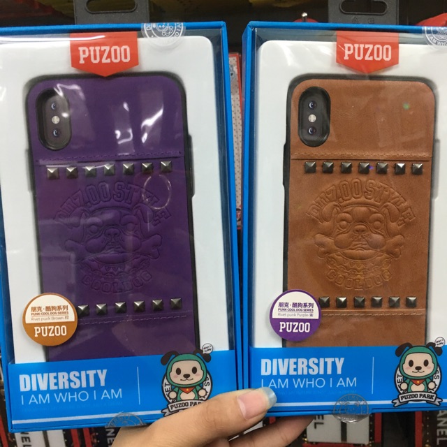 Ốp puzoo da kèo đinh iphone x / xs