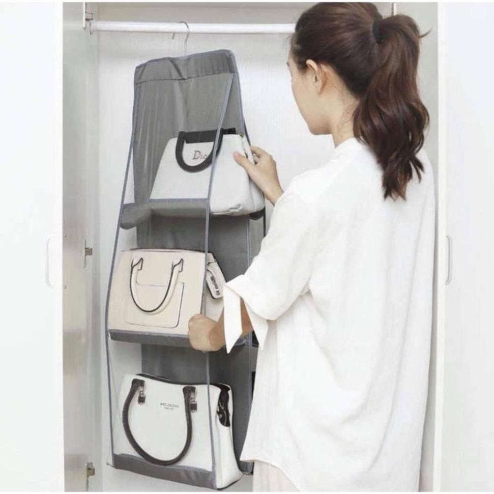 DỤNG CỤ TREO túi ví  6 ngăn, giữ phom túi- dễ dàng lấy- ko mất diện tích