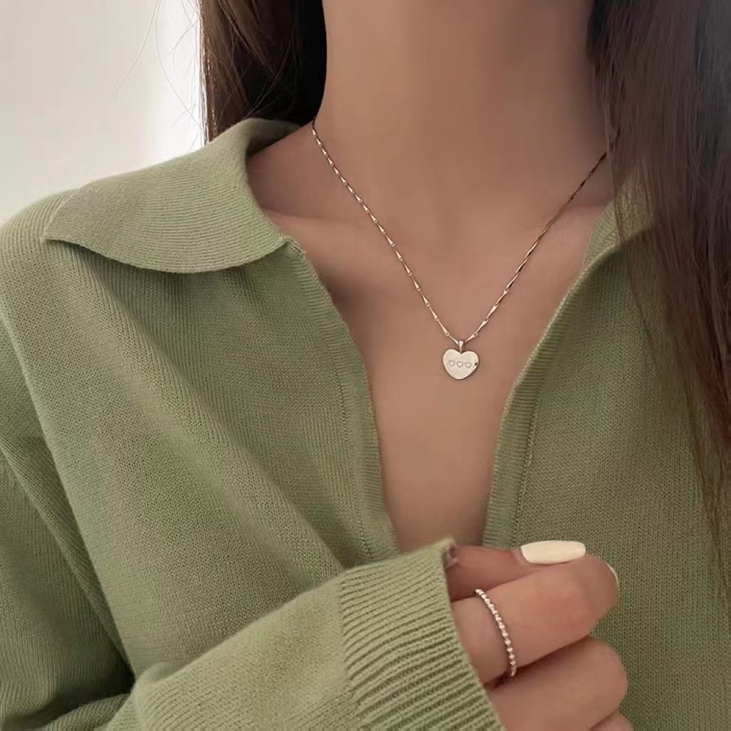 Dây Chuyền Bạc Hình Trái Tim Sang Trọng Đơn Giản Chất Lượng Cao