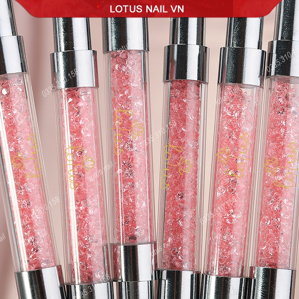 Cọ vẽ nail 2 đầu cán đá cao cấp tiện lợi lông chồn mềm mượt
