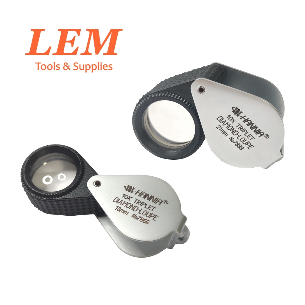 Lemtools 10X Loupe Trang Sức Triplet Kim Cương Jewel Gem Eye Loupe Jeweler Kính lúp Antiquer Dụng Cụ