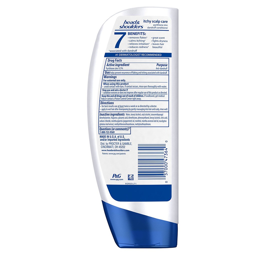 Dầu Xả Trị Gàu & Ngứa Da Đầu Head and Shoulders Itchy Scalp Care with Eucalyptus Conditioner 400ml (Mỹ)