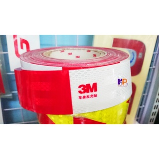 Cuộn decal phản quang 3m cảnh báo ban đêm - màu trắng đỏ