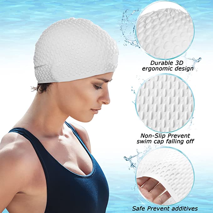 Mũ Bơi Unisex Co Giãn Chống Thấm Nước Thiết Kế 3D Tiện Dụng