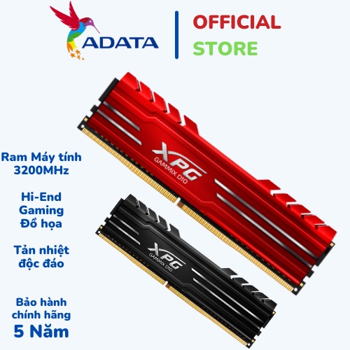 Ram Máy tính DDR4 ADATA XPG GAMMIX D10 (8GB / 16GB) Bus 3000 / 3200MHz / UDIM | Bảo hành 5 Năm