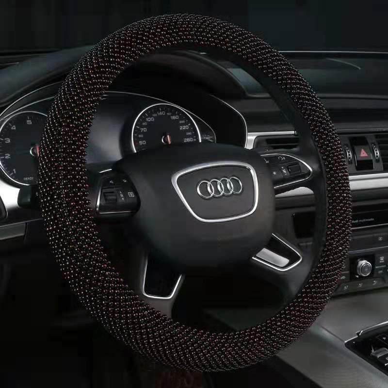 Vỏ Bọc Vô Lăng Bốn Mùa Đính Hạt Gỗ Thông Dụng Không Trượt Thoáng Khí Cho Xe Hơi