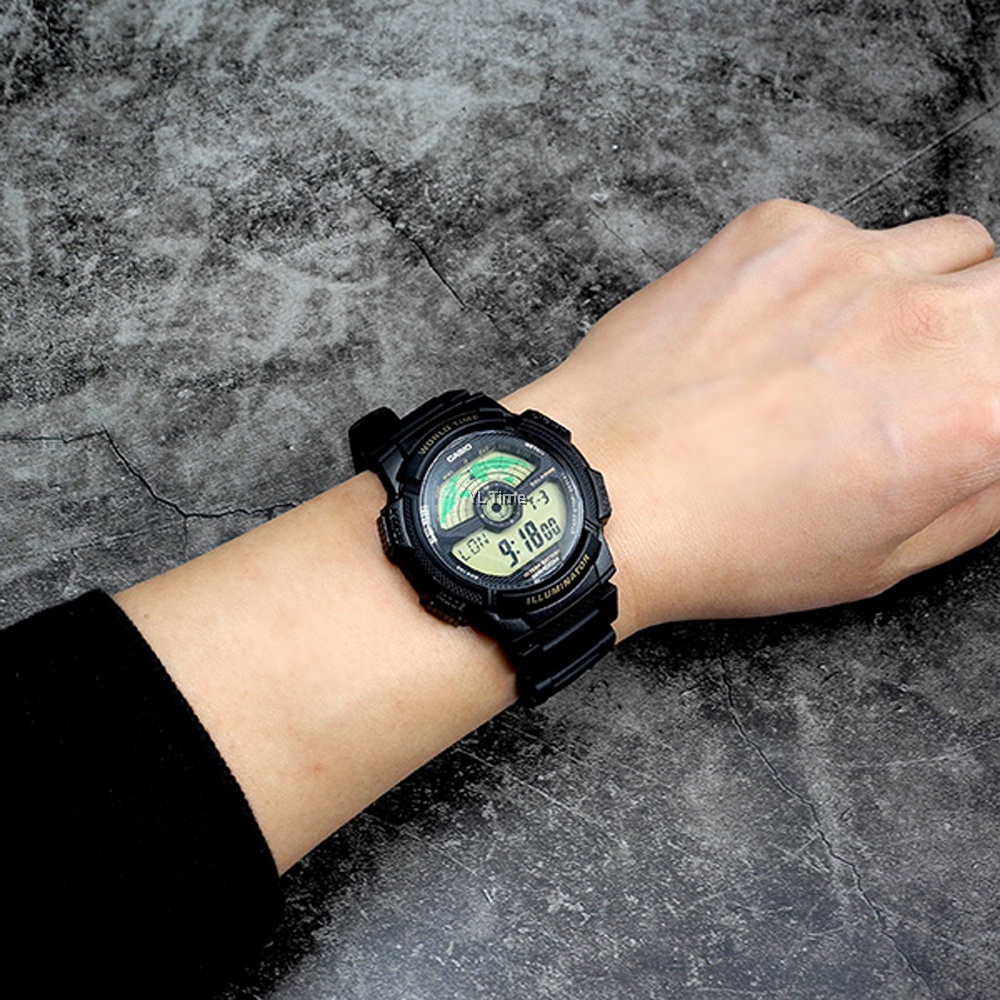 Đồng Hồ Casio Nam AE-1100W-1BVDF Dây Nhựa | Pin 10 Năm | Chống Nước WR100M