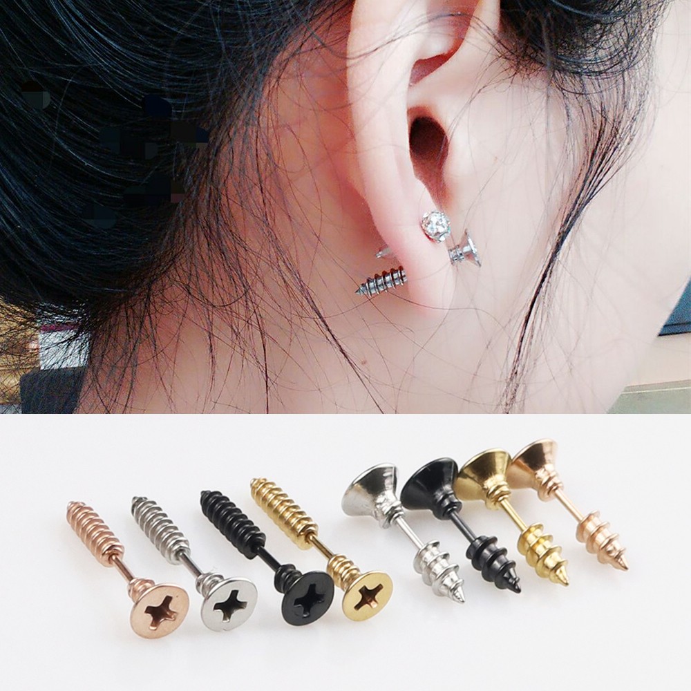Bông tai nam đinh vít thời trang Hàn Quốc (1 chiếc) 🔝🔝 popanda