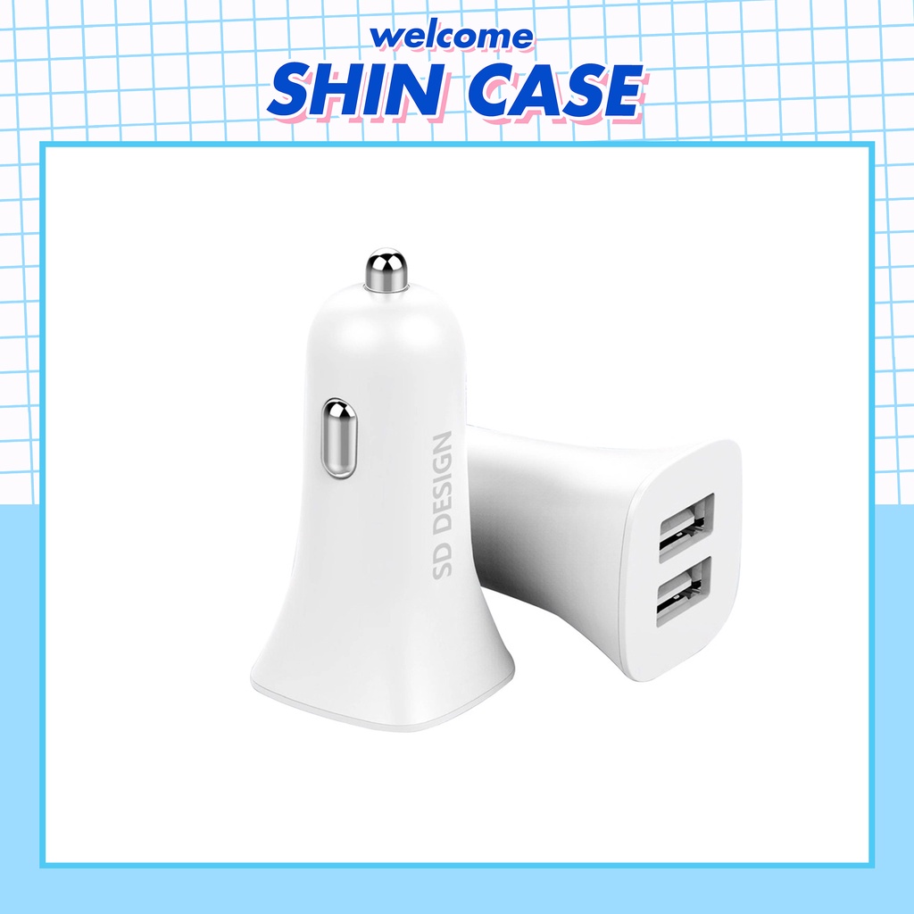 Tẩu sạc ô tô 2 cổng USB cao cấp V35 tương thích rộng rãi với nhiều loại thiết bị điện tử chính hãng SD Design