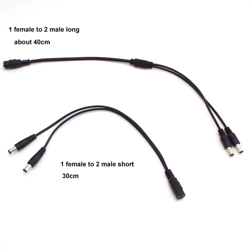 Dây Cáp Chia Nguồn 1 Female Sang 2 3 4 5 6 8 Chiều DC 5.5x2.1mm Cho Đèn Led Dây cctv