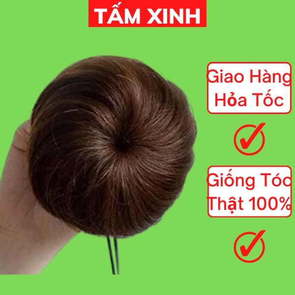 Búi tóc giả nữ hình củ tỏi tròn đẹp thời trang cao cấp - Búi củ tỏi