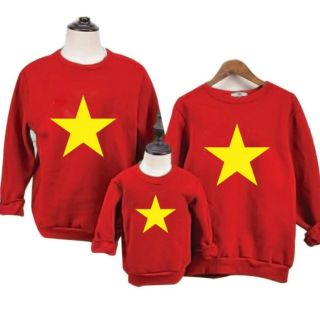 ÁO NỈ CỜ ĐỎ SAO VÀNG DÀI TAY