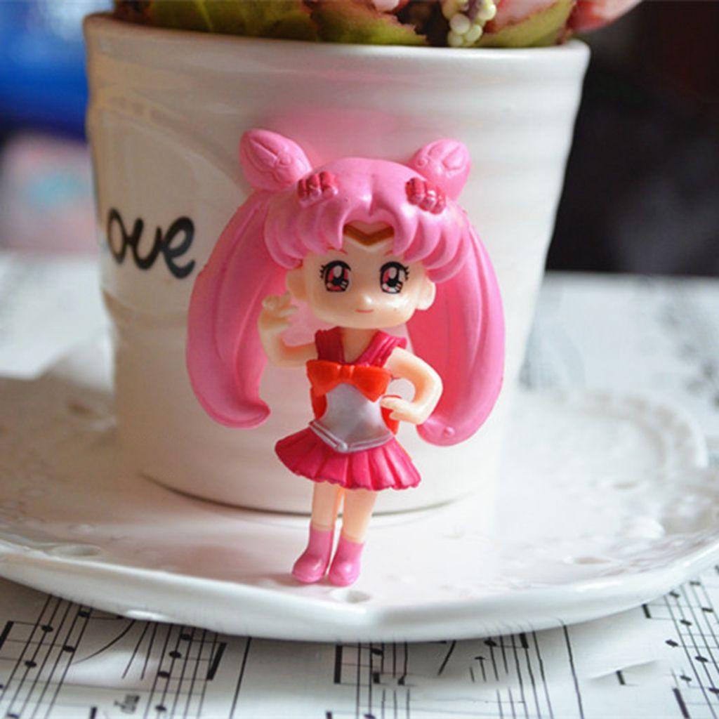 YIYU Đồ trang trí Cô Gái Tóc Dài Hoạt Hình Bằng Nhựa Resin Thủ Công DIY Phong Cách Nhật Bản