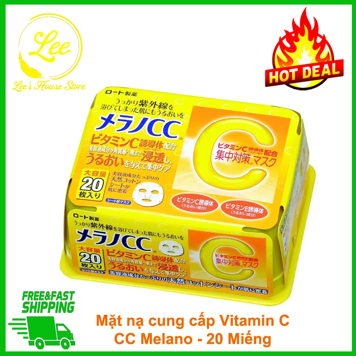 Mặt Nạ Dưỡng Da Vitamin C Melano CC Mask (20 pcs)