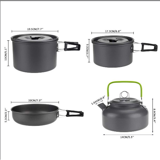 Bộ nồi siêu chảo chống dính DS-508 16 chi tiết dành cho 4-6 người