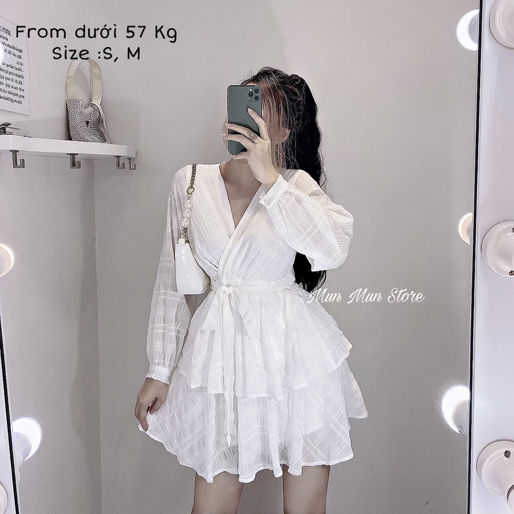 [𝐅𝐫𝐞𝐞 𝐒𝐡𝐢𝐩]JUMPSUIT Nữ MunMunStore Xòe 2 Tầng Tay Dài Có Quần Trong Sang Trọng Đi Chơi  - Đi Tiệc Đẹp(Hình Thật)