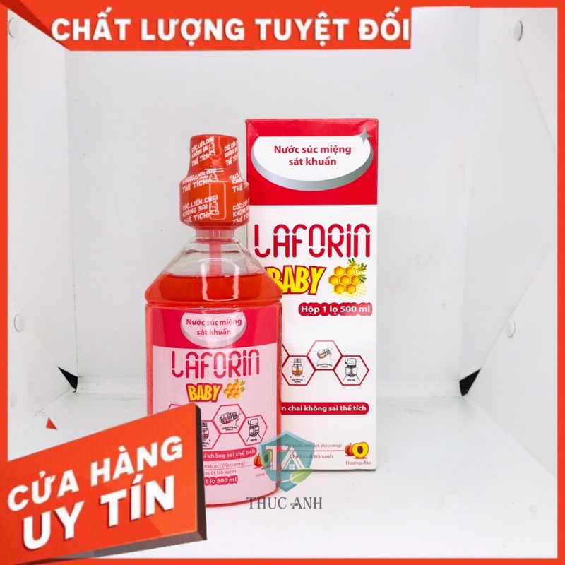 Nước súc miệng Laforin Baby hương đào chai 500ml.