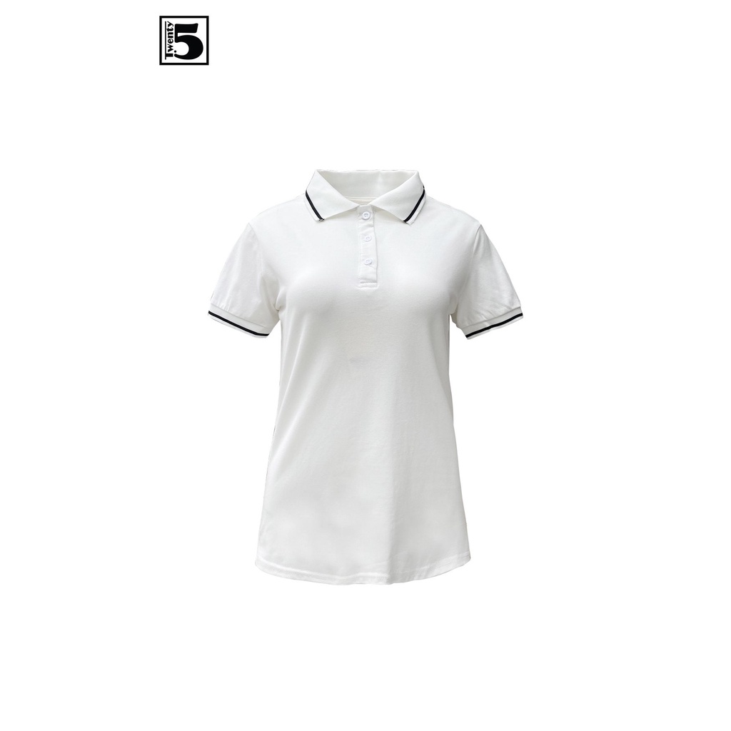 Áo thun polo nữ phông tay ngắn cổ bẻ phối viền form ôm Twentyfive 3739