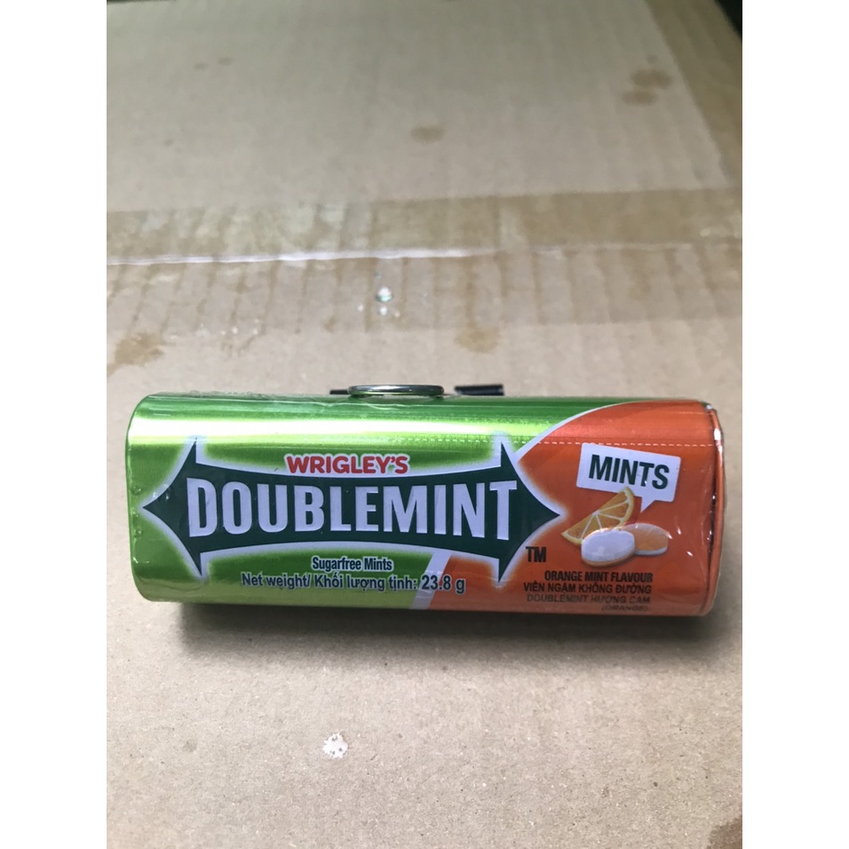 Kẹo Ngậm Không Đường Doublemint Orange (Cam) Mint Flavour Hương Cam (Tuýp 23.8g)