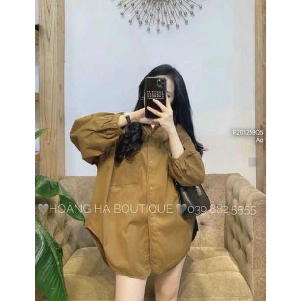 Áo sơ mi thô 1 túi form rộng hàng Quảng Châu