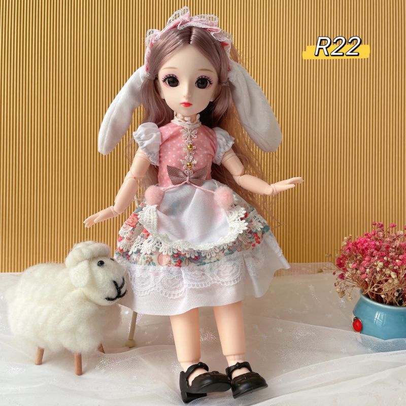 Búp Bê Barbie BJD 3D 30cm Xinh Xắn Đáng Yêu B30A - 23 khớp vận động