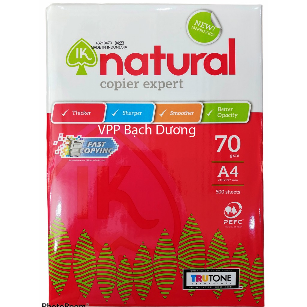 Giấy Natural A4 70 - Giấy Natural 70 gsm - Giấy A4 - Giấy in A4 - Giấy Photo A4 - Giấy Indonesia