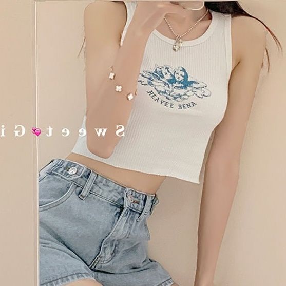 Áo Thun Hai Dây Thời Trang Mùa Hè Hàn Quốc Dành Cho Nữ