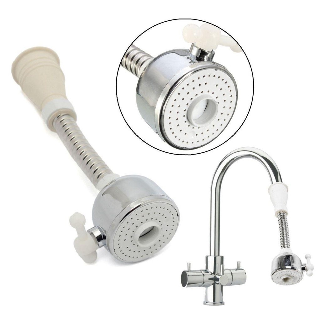 Đầu gắn vòi rửa chén tăng áp 2 chế độ cần lò xo xoay 360 độ mẫu mới nhất năm 2022