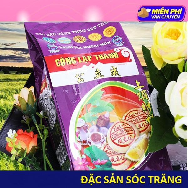 Bánh Pía Sóc Trăng Khoai Môn Sầu Riêng Trứng Muối (350g/1 Gói) Rất Thích Hợp Làm Quà