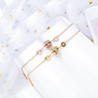Lắc Tay Nữ 3 Khoen TrònTitan Ko Đen TT 2953
