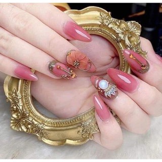 hoa bột nail tay - hoa cúc ruby cánh nhọn -5k/b