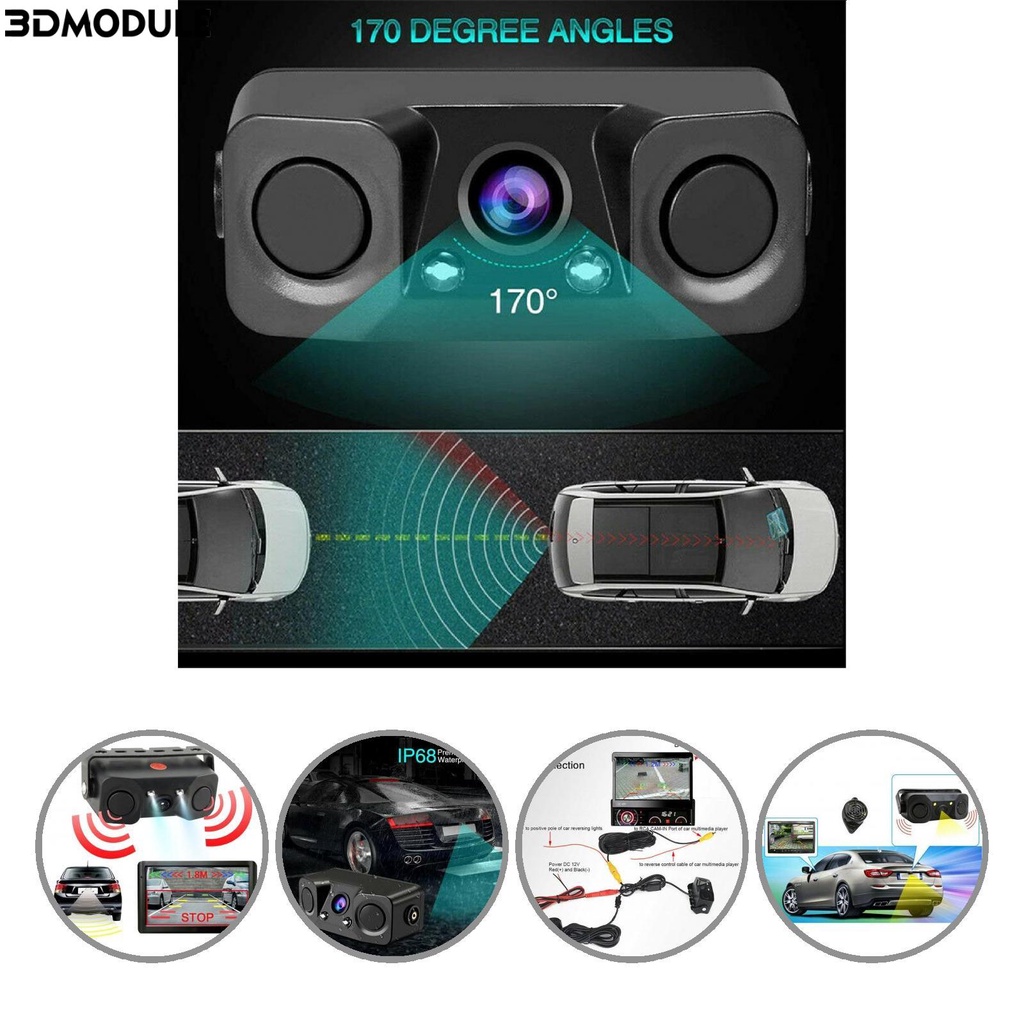Camera chiếu hậu 170 độ chống va chạm 3D cho xe hơi
