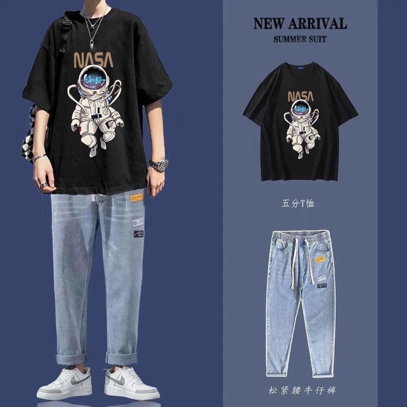 [GIÁ HUỶ DIỆT] Áo Thun Tay Lỡ NASA Unisex Nam Nữ Form Rộng- Áo Phông Ngắn Tay FREESIZE