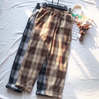 [Mã FAXANH55 giảm 10K đơn 50K] Quần kẻ caro nữ ống suông rộng cạp cao dáng basic | BigBuy360 - bigbuy360.vn