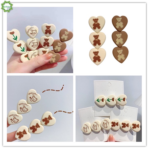 Kẹp tóc bằng acrylic hình hoa tulip/gấu dễ thương cho bé gái