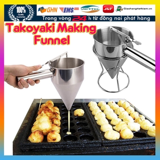 Phễu rót bột bạch tuộc bằng thép không gỉ Dụng cụ làm bánh Takoyaki