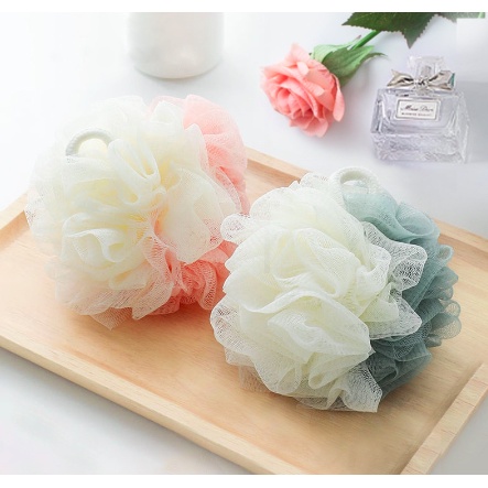 Bông Tắm Tròn Cao Cấp 2 Màu - Siêu Tạo Bọt Kì Cọ Tẩy Da Chết
