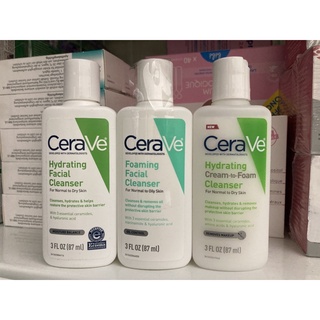 Sữa rửa mặt Cerave size 87ml da khô, dầu, tẩy trang