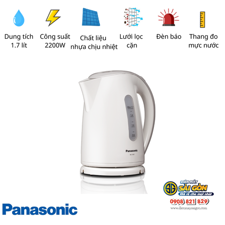 Ấm Đun Siêu Tốc Panasonic PAAD-NC-GK1WRA 1.7 Lít