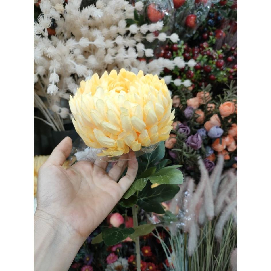 HOA Giả -Cúc mẫu đơn size đại (đường kính hoa 16cm)  hàng cao cấp