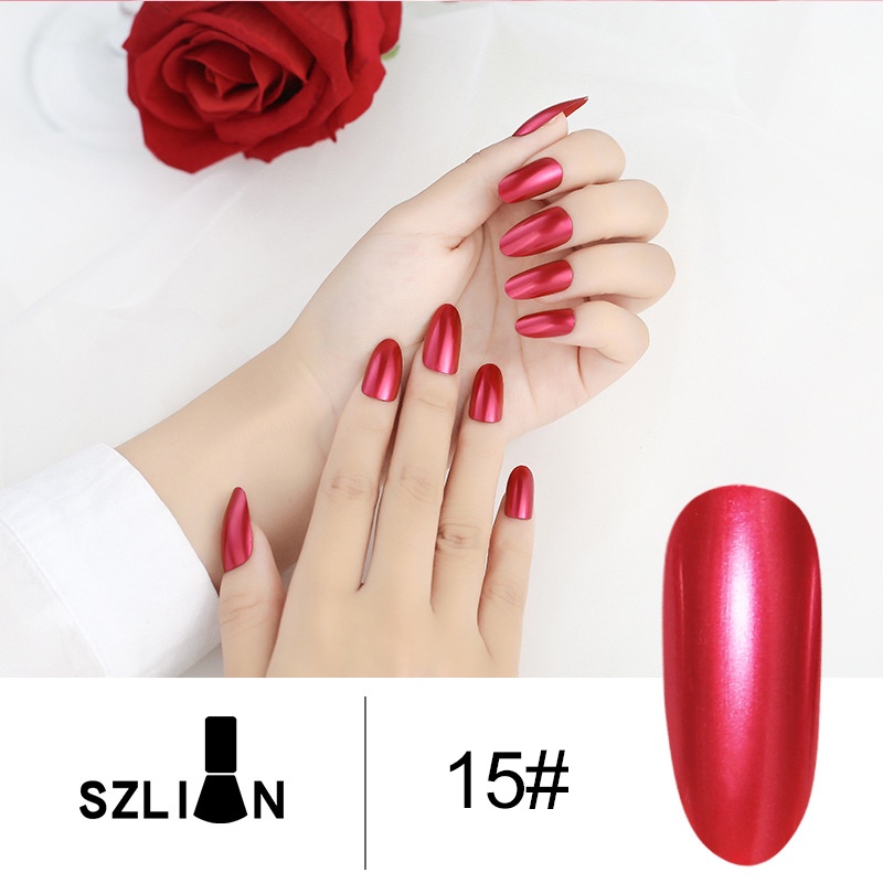 Sizilian Sơn Móng Tay Tráng Gương Màu Bạc Ánh Kim Mới Sơn Móng Tay Lâu Trôi Metro