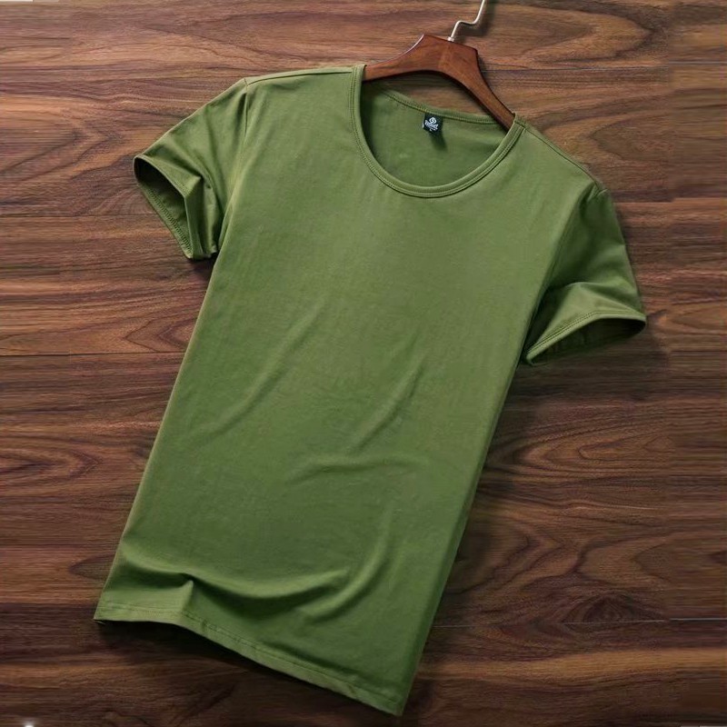 Áo thun dáng rộng tay ngắn cổ tròn màu trơn thời trang Hàn Quốc cho nam | BigBuy360 - bigbuy360.vn