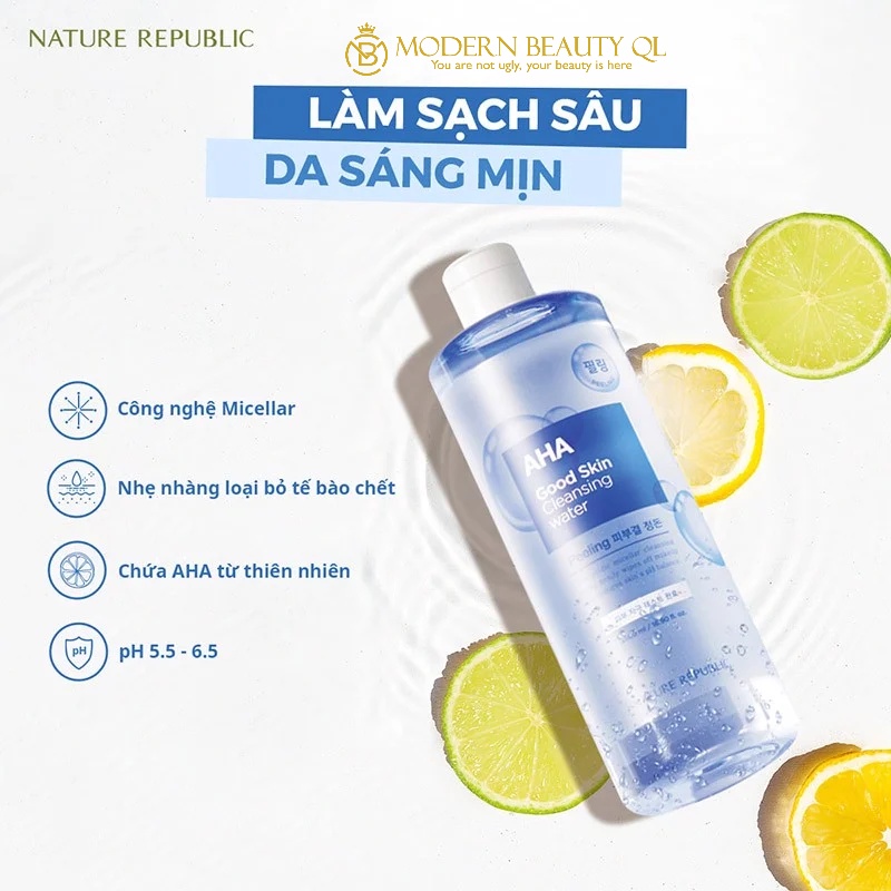 CHÍNH HÃNG:  Nước Tẩy Trang Nature Republic Tẩy Tế Bào Chết, Lầm Sạch Sâu Và Kháng Viêm Dành Cho Da Mụn 500ml