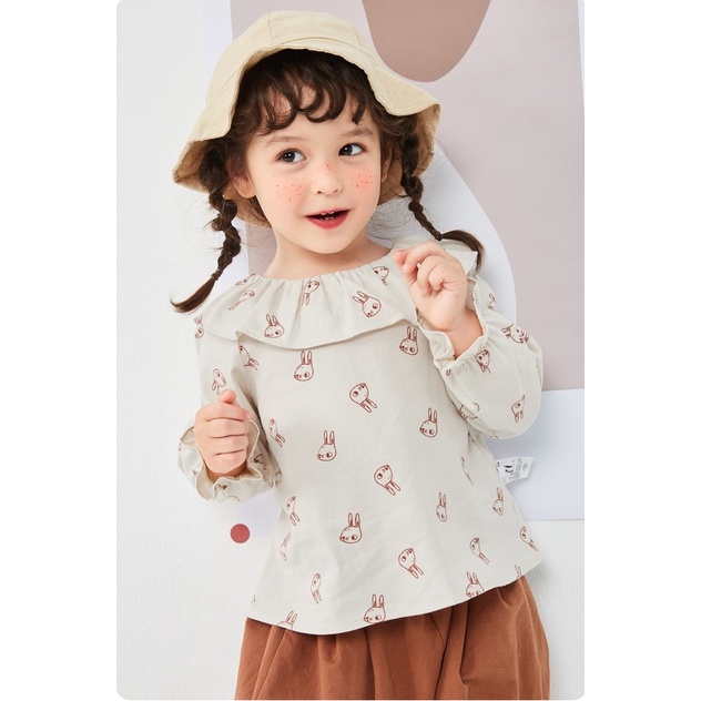 (3-7 tuổi) Áo sơ mi dài tay hoa nhí bé gái hãng BALABALA 21023200203 Phong cách vintage