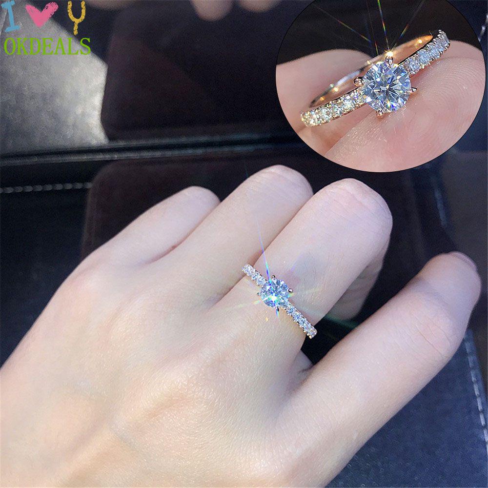 Nhẫn đính đá zircon quà tặng giáng sinh thiết kế thời trang cho nữ