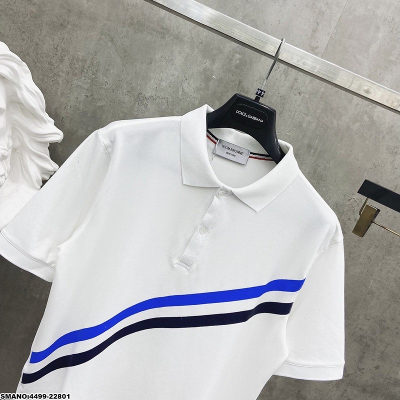 Polo ThOm sọc ngực cực đẹp - áo cổ bẻ in ngực sắc nét
