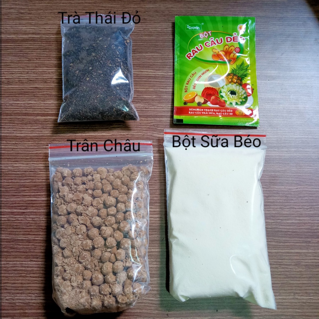 Set Nguyên Liệu Nấu Trà Sữa Trân Châu Thái Đỏ 450gr Lyfood ( Nấu 8-10 Ly)