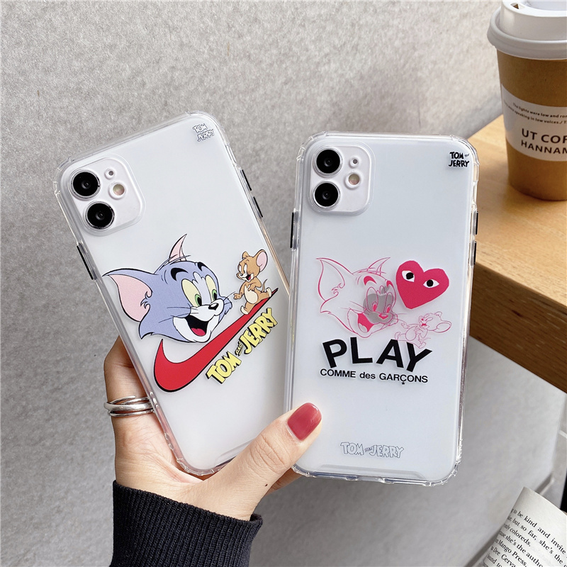 iphone case iphone 11 pro 11promax iphone 7 8 plus iphone x xr xsmax Cartoon cat and mouse translucent phone case